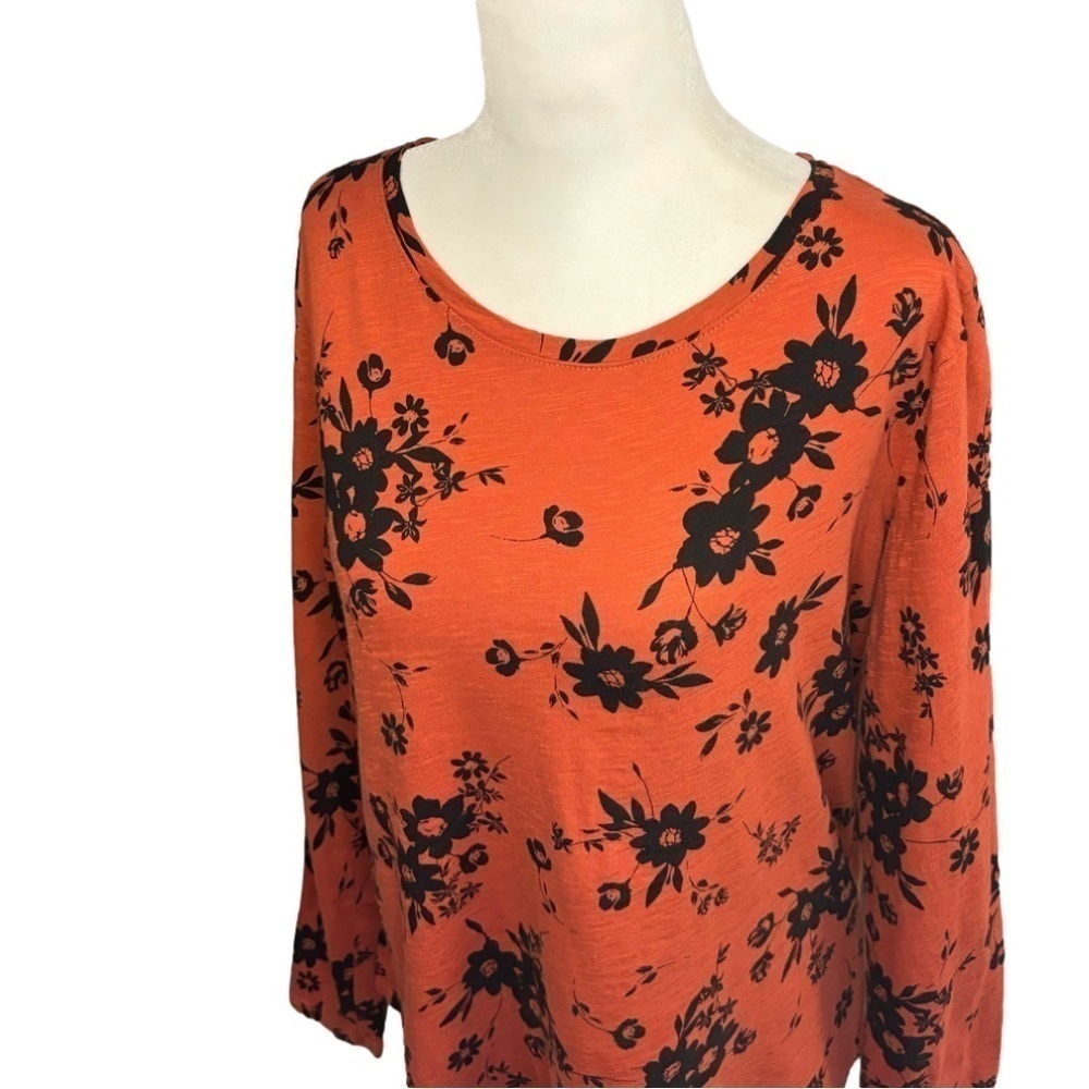 Joe Fresh Orange Floral Shirt - Size Large - Picture 3 of 6